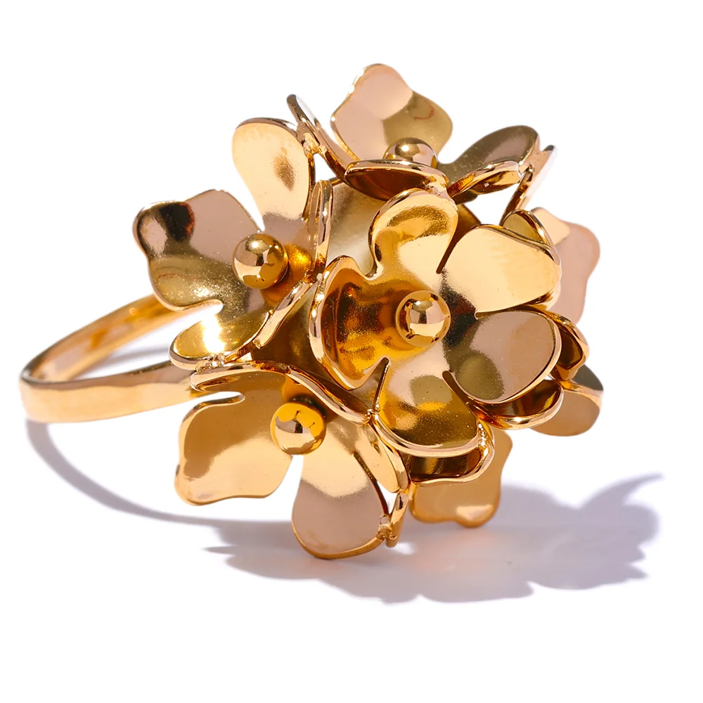 JINYOU 2795 Fashion Stainless Steel Stereoscopic Flower Metal Chic Adjustable Ring Women Charm Golden Rust Proof Daily Jewelry
JINYOU 2795 Fashion Stainless Steel Stereoscopic Flower Metal Chic Adjustable Ring Women Charm Golden Rust Proof Daily Jewelry