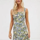 Customized women clothing ladies mini dress casual summer cami dress in tropical print