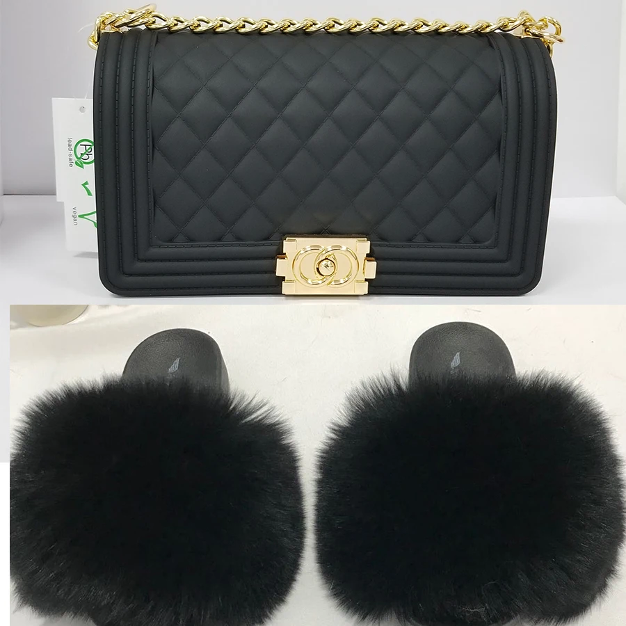 2020 hot selling fashion luxury colorful rainbow jelly purses handbags with matched fur slides for women purse fur slippers
2020 hot selling fashion luxury colorful rainbow jelly purses handbags with matched fur slides for women purse fur slippers