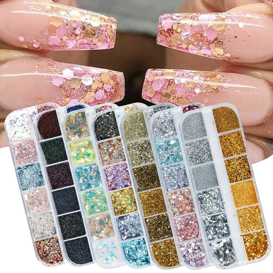 12pcs in 1 Rose Gold Silver Nail Powder DIY Butterfly Dipping Glitter Nail Sticker Holographic Nail Glitter Sequins, Picture
12pcs in 1 Rose Gold Silver Nail Powder DIY Butterfly Dipping Glitter Nail Sticker Holographic Nail Glitter Sequins, Picture