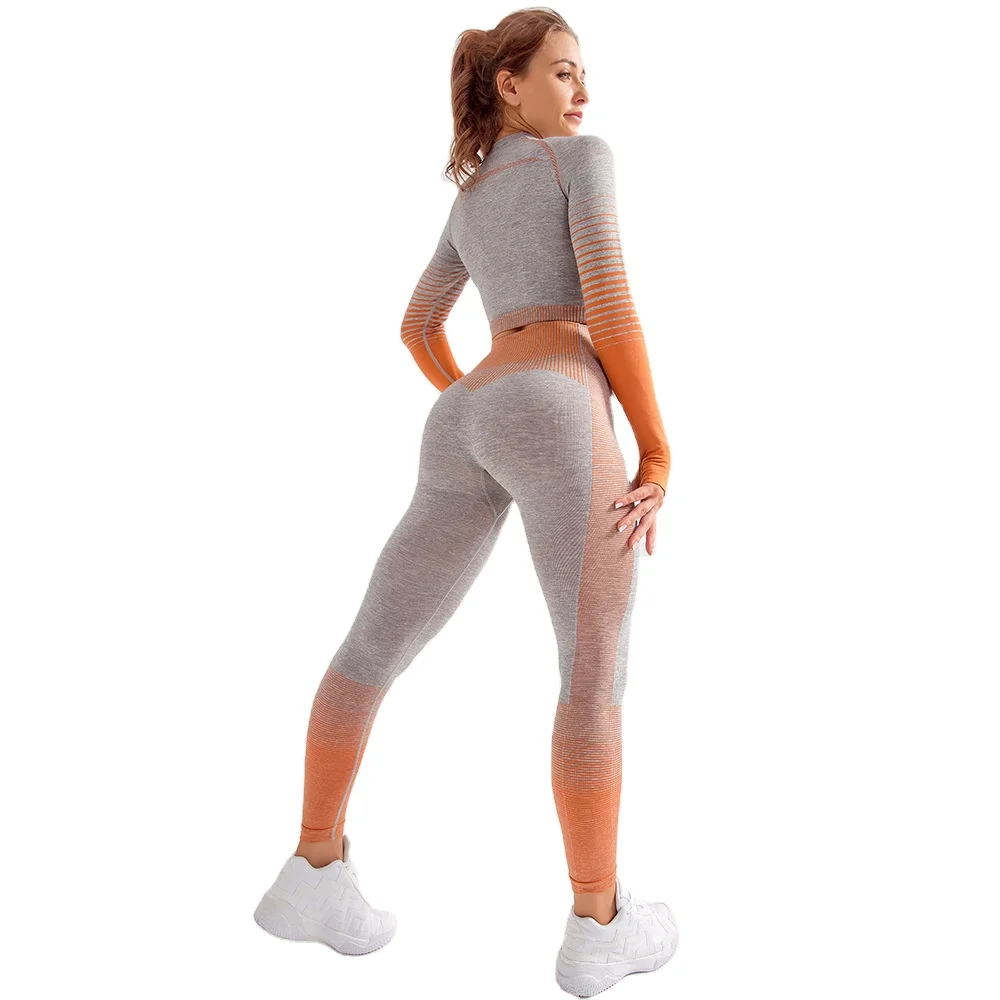 New top leggings sports suit women's fitness sportswear exercise sports long-sleeved seamless yoga wear, Customized colors
New top leggings sports suit women's fitness sportswear exercise sports long-sleeved seamless yoga wear, Customized colors