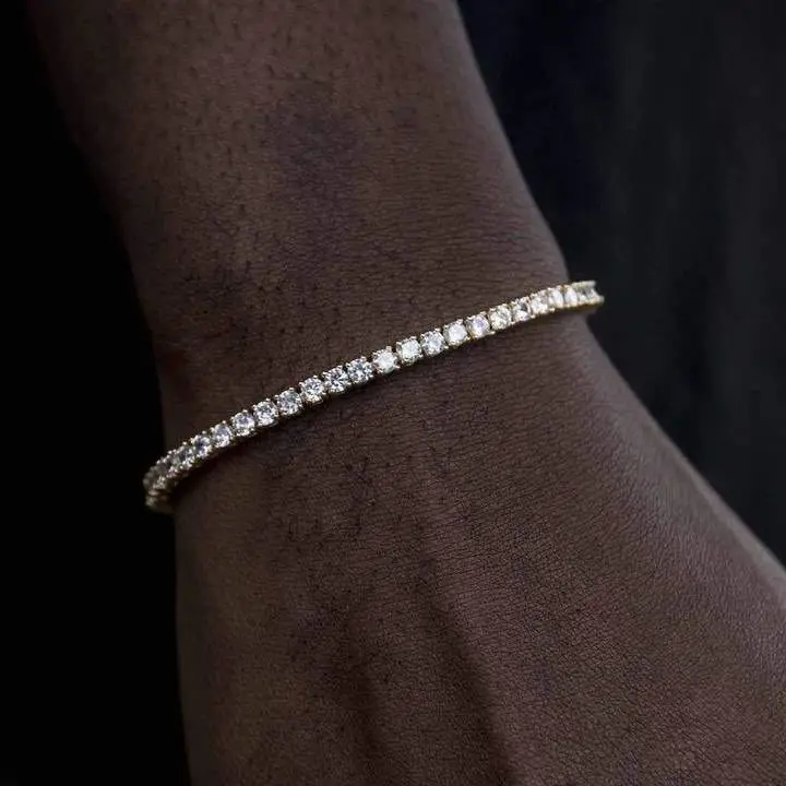 European and American popular tennis chain hip hop style men's trendy bracelet 18K gold plated rhinestones cuban chain, Gold /silver /rose gold
European and American popular tennis chain hip hop style men's trendy bracelet 18K gold plated rhinestones cuban chain, Gold /silver /rose gold