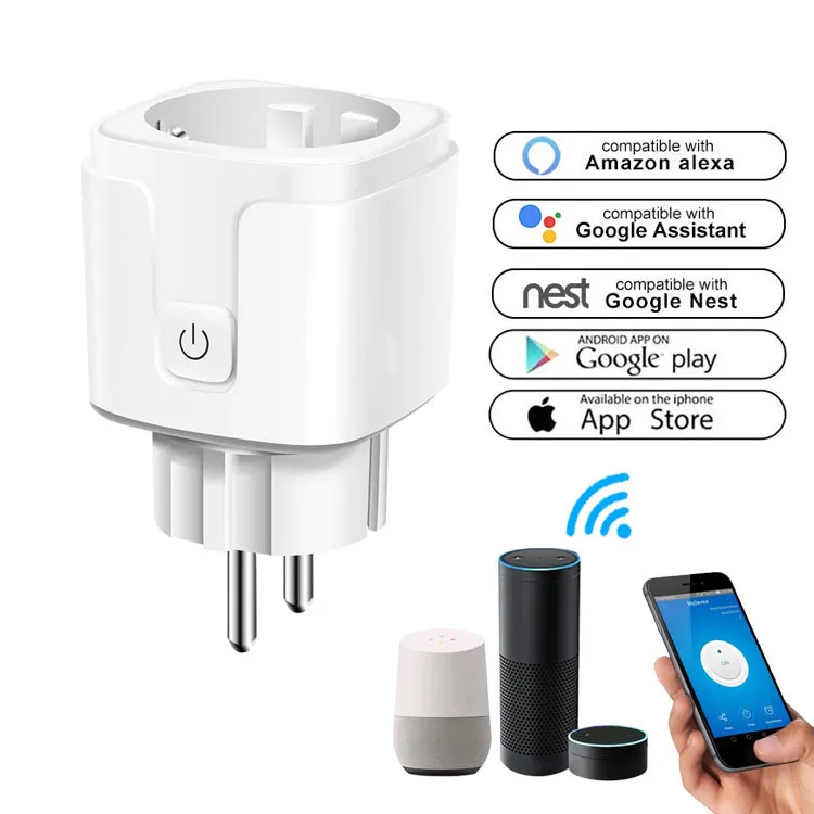 EU Power Measurement Wireless remote APP Voice control Mini Outlet Wifi Smart Plug, White
EU Power Measurement Wireless remote APP Voice control Mini Outlet Wifi Smart Plug, White