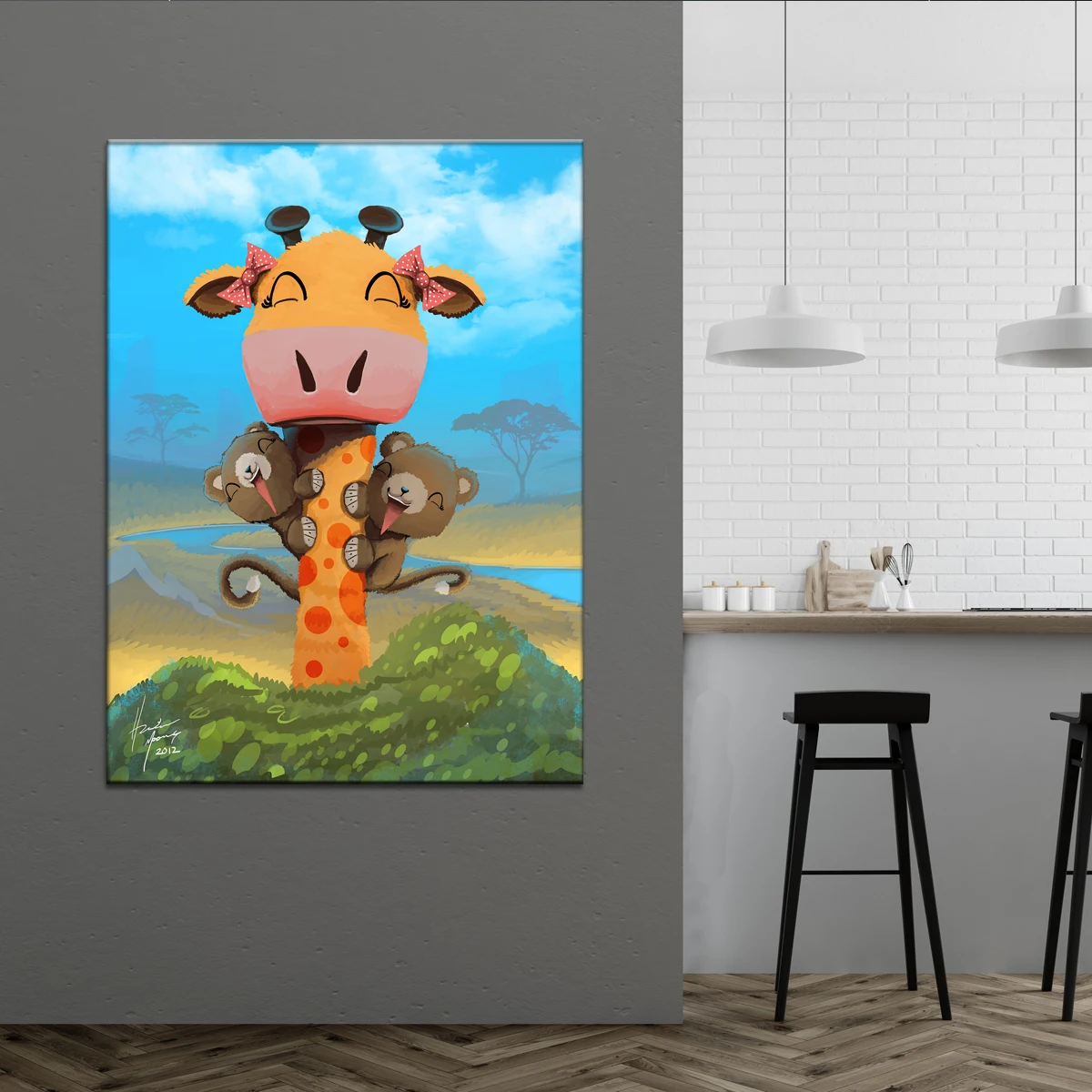 A piece of canvas painting cartoon anime giraffe chinchilla art print poster children's room decoration art decorative wall art
A piece of canvas painting cartoon anime giraffe chinchilla art print poster children's room decoration art decorative wall art