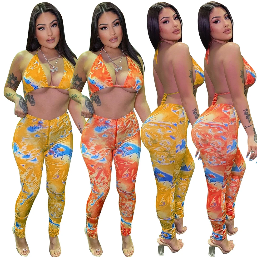 B36123A casual women sexy pants set party club wear crop top and pants two piece outfit, Black/white/pink/gray/green
B36123A casual women sexy pants set party club wear crop top and pants two piece outfit, Black/white/pink/gray/green