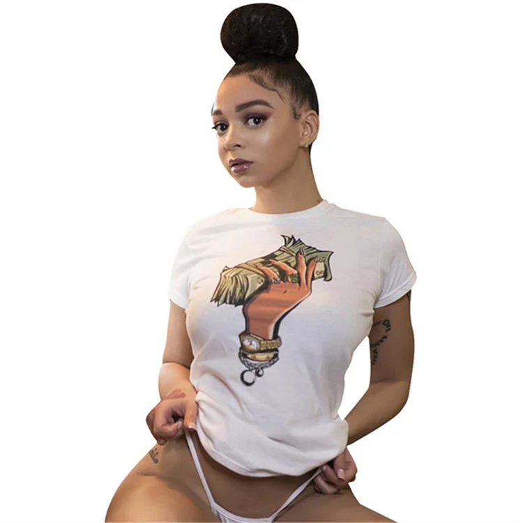 Fashion Lounge Wear Trend US Dollar Print Summer Round Neck Short Sleeve Plus Size Women T-shirt
Fashion Lounge Wear Trend US Dollar Print Summer Round Neck Short Sleeve Plus Size Women T-shirt