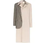 OEM Service 2019 Women Fashion Design Layered Style Design Beige Wool Blend Blazer Trench Coat