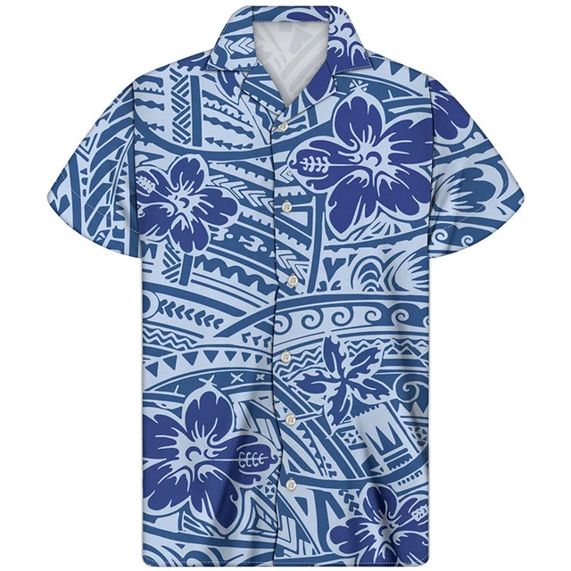 Men's Polynesian Flowers Pattern Summer Beach Blusas Male Tops Masculina Camisa Slim Fit Tun-down Collar Shirts
Men's Polynesian Flowers Pattern Summer Beach Blusas Male Tops Masculina Camisa Slim Fit Tun-down Collar Shirts