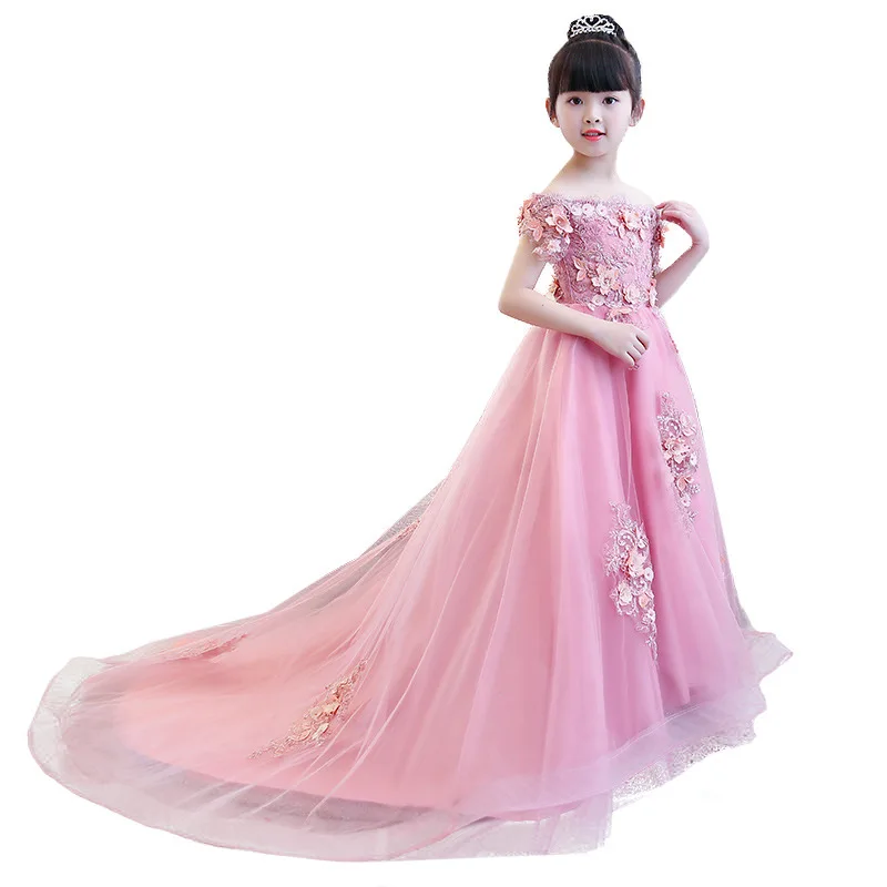 Flower Girl Wedding Dresses off-shoulder embroidered Puffy Floor-Length Evening Party Dress WGW6004, Pink,rose pink ,red
Flower Girl Wedding Dresses off-shoulder embroidered Puffy Floor-Length Evening Party Dress WGW6004, Pink,rose pink ,red