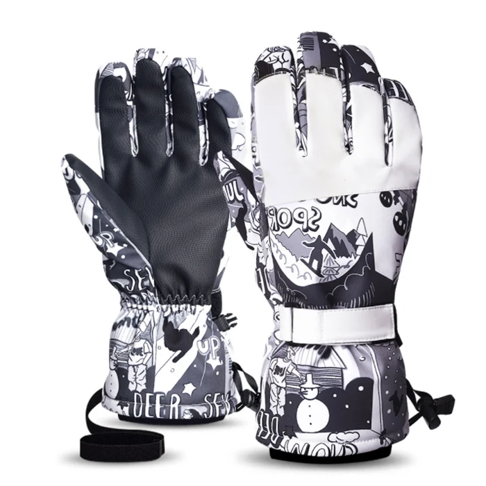 Outdoor men and women winter white warm riding sports touch screen five-finger ski gloves, Black, white, blue purple, black and white
Outdoor men and women winter white warm riding sports touch screen five-finger ski gloves, Black, white, blue purple, black and white
