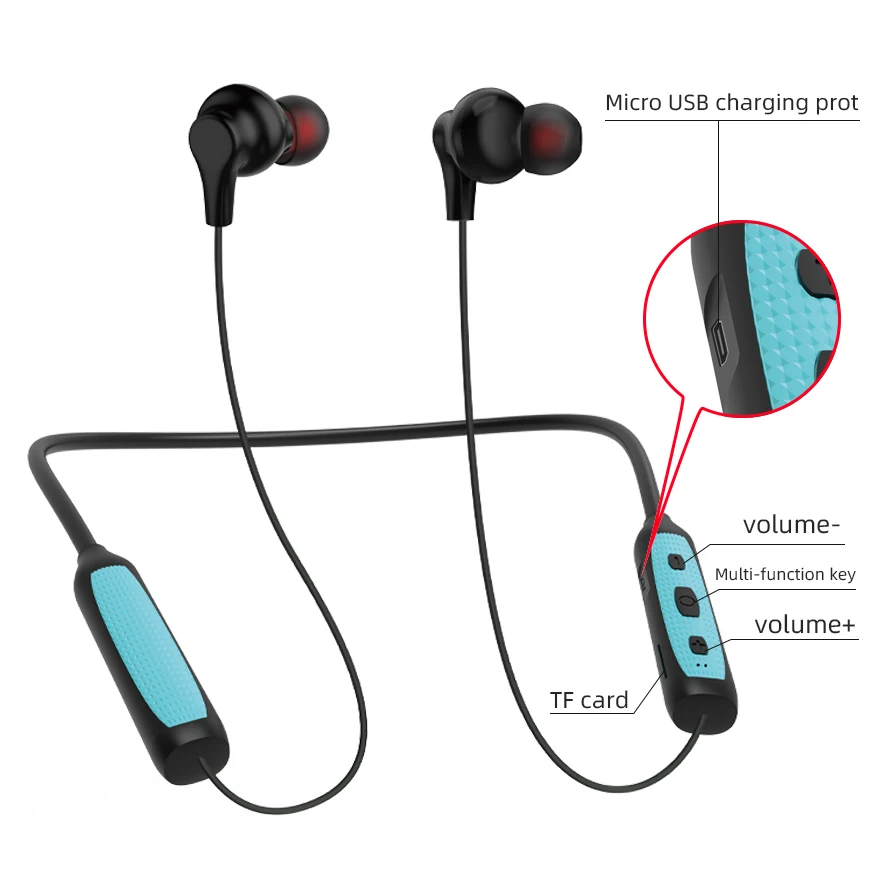 Waterproof TF card Read Neckband Headphone Wireless BT Headsets For Sports Wireless Earphone Neckband
Waterproof TF card Read Neckband Headphone Wireless BT Headsets For Sports Wireless Earphone Neckband