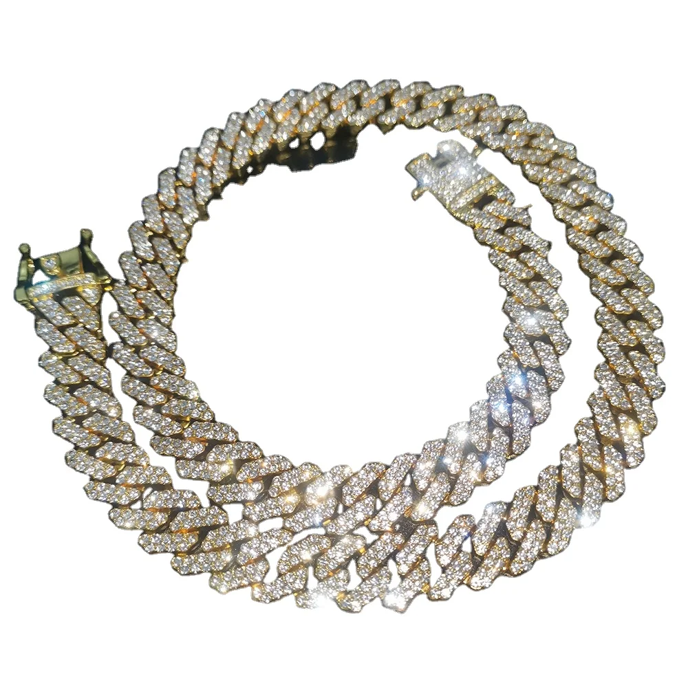 New 12mm Bar Tape Cuban Chain Men's Necklace Gold Plated Full Crystal Alloy Hip Hop Necklace Jewelry
New 12mm Bar Tape Cuban Chain Men's Necklace Gold Plated Full Crystal Alloy Hip Hop Necklace Jewelry