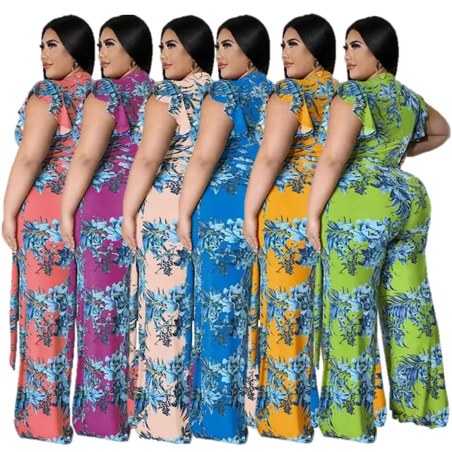Rompers Women Wide Leg Jumpsuit 2022 Elegant Lotus Leaf Sleeves Jumpsuits Plus Size V Neck Jumpsuits Loose Fit Office Wear
Rompers Women Wide Leg Jumpsuit 2022 Elegant Lotus Leaf Sleeves Jumpsuits Plus Size V Neck Jumpsuits Loose Fit Office Wear