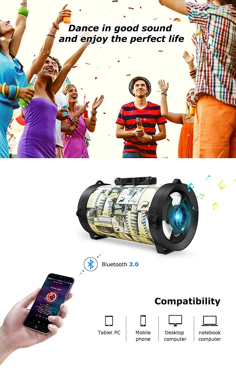 New portable indoor/outdoor wireless Bluetooth mini speaker for home - ANKUX.COM