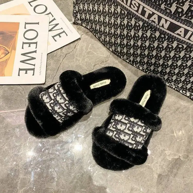 Factory wholesale furry ladies slippers autumn plush ladies printed color embroidery one-word fluffy slippers
Factory wholesale furry ladies slippers autumn plush ladies printed color embroidery one-word fluffy slippers