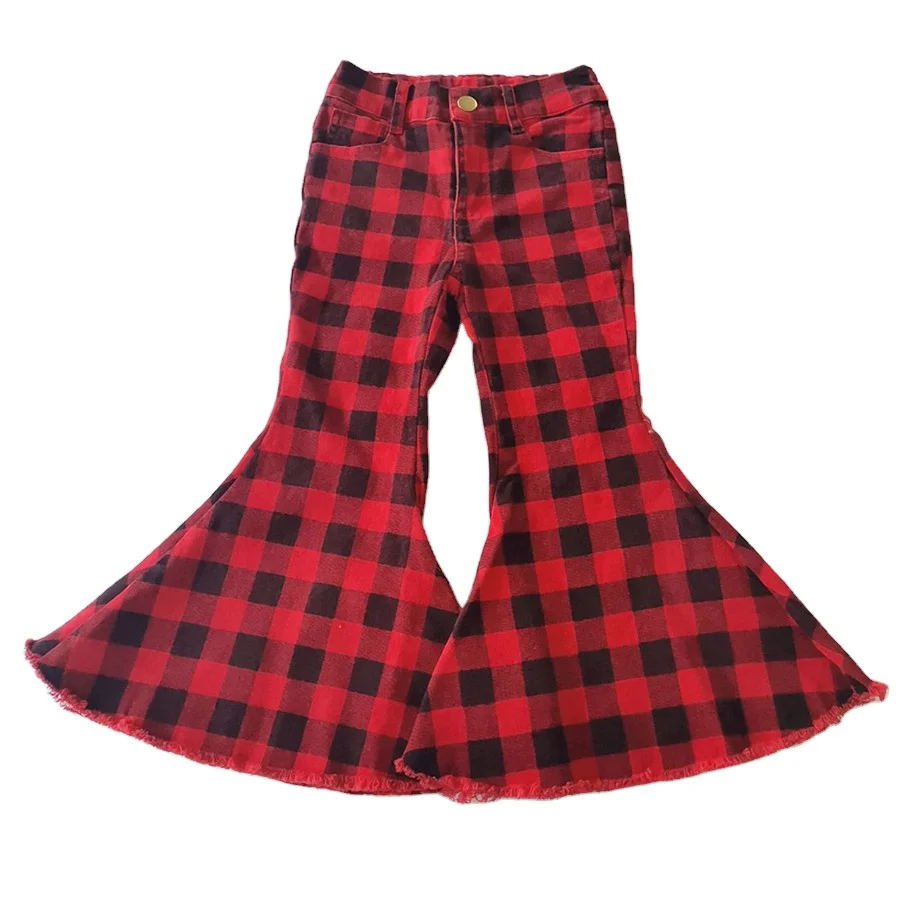 New arrivals high quality factory wholesale custom red black plaid bell-bottom pants Buffalo plaid bells for children, Customized color
New arrivals high quality factory wholesale custom red black plaid bell-bottom pants Buffalo plaid bells for children, Customized color