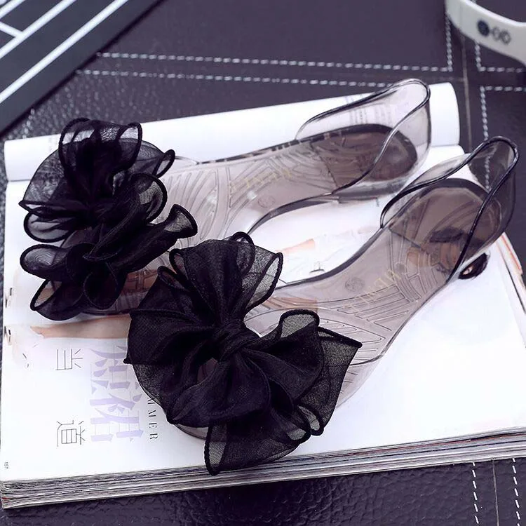 2021 New Bow Big Flower Jelly Shoes Transparent Flat Women Sandals Fish Mouth All-Match Beach Shoes Footwear, 4 colors
2021 New Bow Big Flower Jelly Shoes Transparent Flat Women Sandals Fish Mouth All-Match Beach Shoes Footwear, 4 colors