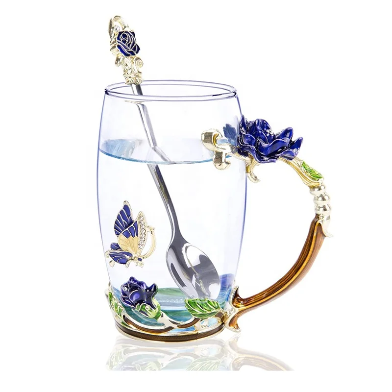 2020 Novelty Enamel Coffee Mug Flower Tea Glass Cups with Spoon and Lid for Perfect Wedding Gift
2020 Novelty Enamel Coffee Mug Flower Tea Glass Cups with Spoon and Lid for Perfect Wedding Gift
