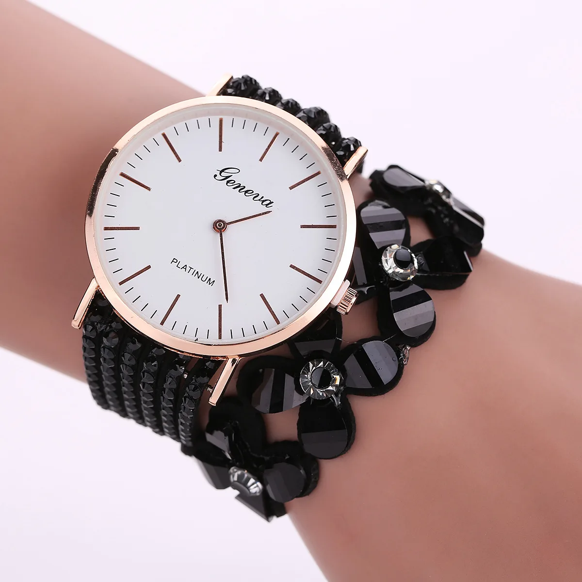 Bracelet Watch Women Fashion Crystal Flower Weave Wrap Quartz Wrist Watch Ladies Leather dress watch Clock
Bracelet Watch Women Fashion Crystal Flower Weave Wrap Quartz Wrist Watch Ladies Leather dress watch Clock