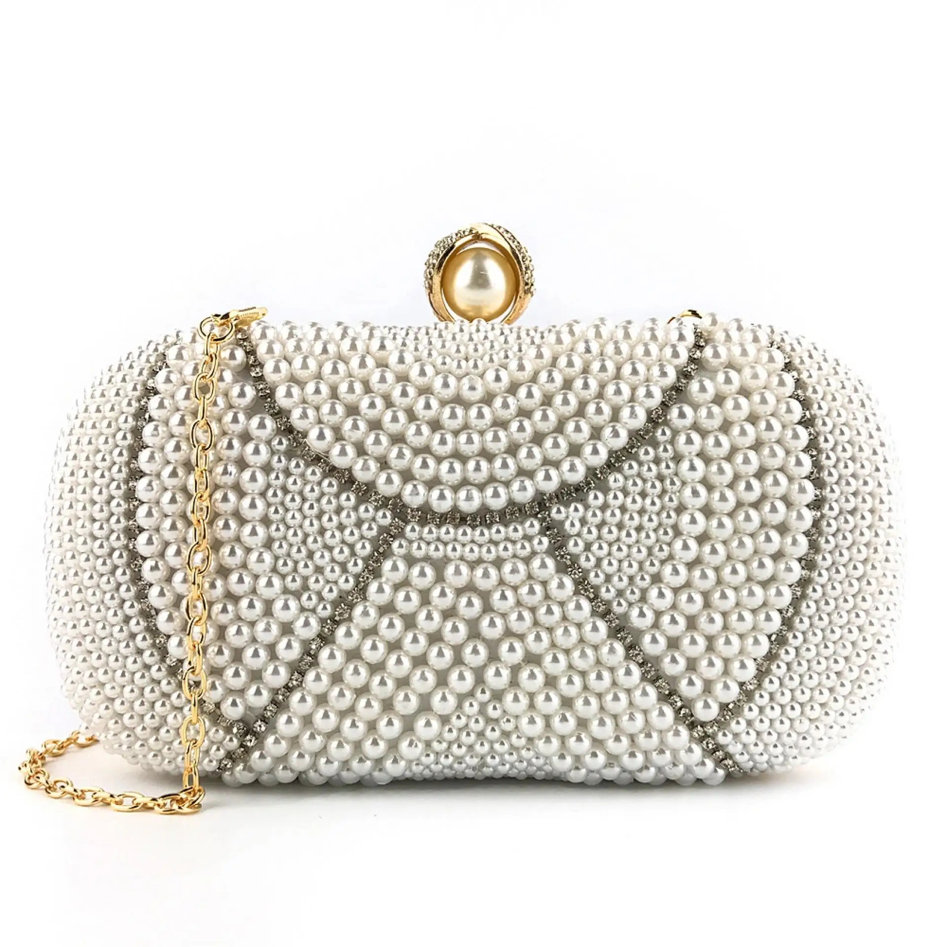Elegant Pearl Beaded Purse Bags Bridal Banquet Prom Crossbody Sling Clutch, Customized 
Elegant Pearl Beaded Purse Bags Bridal Banquet Prom Crossbody Sling Clutch, Customized