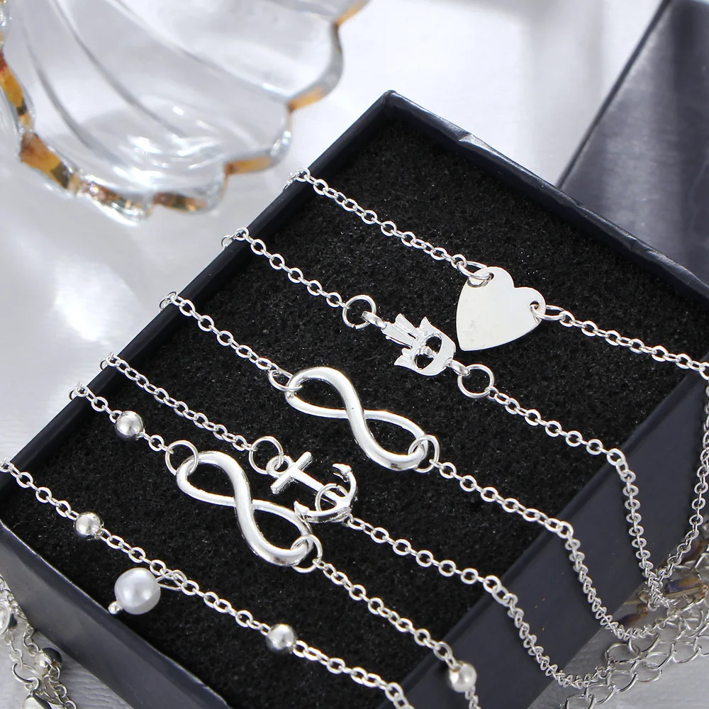 Wholesale Price Fashion Anklets For Women 5pcs/set Heart Pearl Alloy Accessories Chain Ankle Bracelet, Picture
Wholesale Price Fashion Anklets For Women 5pcs/set Heart Pearl Alloy Accessories Chain Ankle Bracelet, Picture