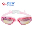 Custom swim goggles with leakproof mirror coated anti fog lens swimming goggles for women and men
