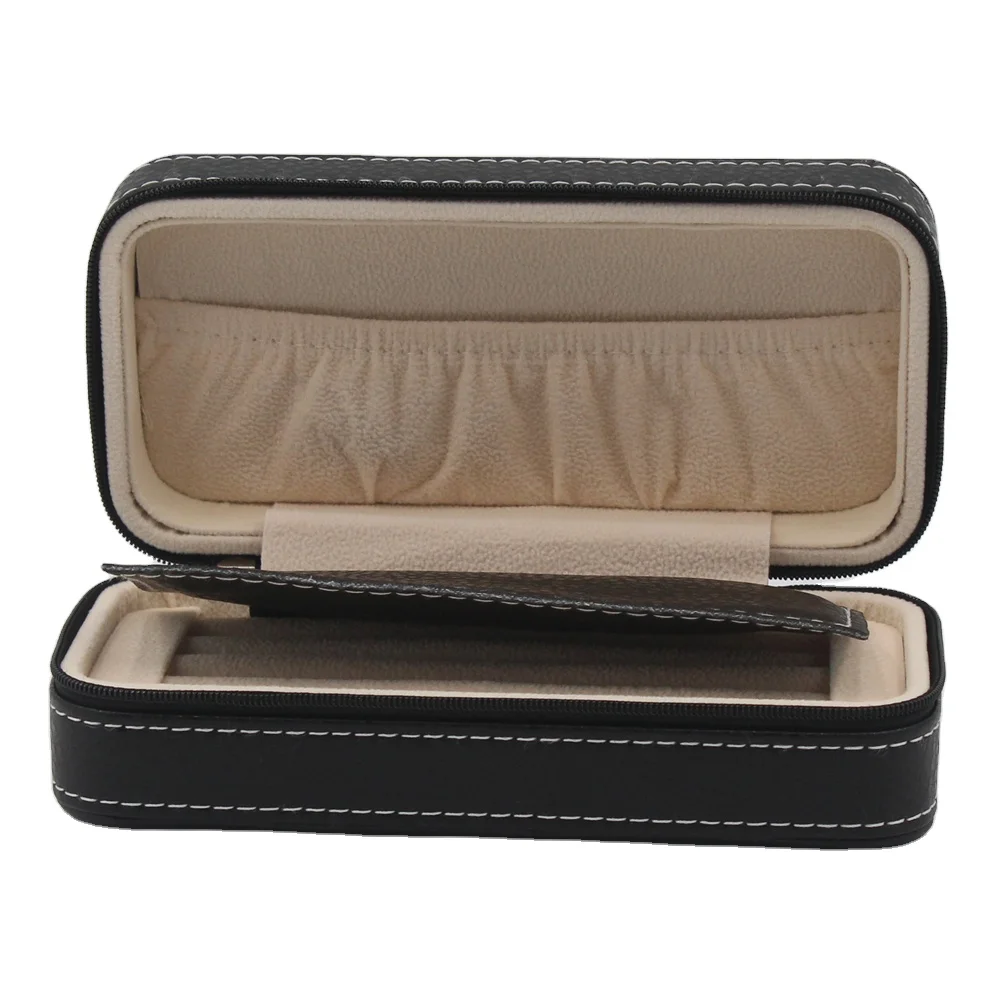 Cute black pu leather jewelry box with zipper for travel ladies gift 2 slots jewel display pocket case in stock
Cute black pu leather jewelry box with zipper for travel ladies gift 2 slots jewel display pocket case in stock