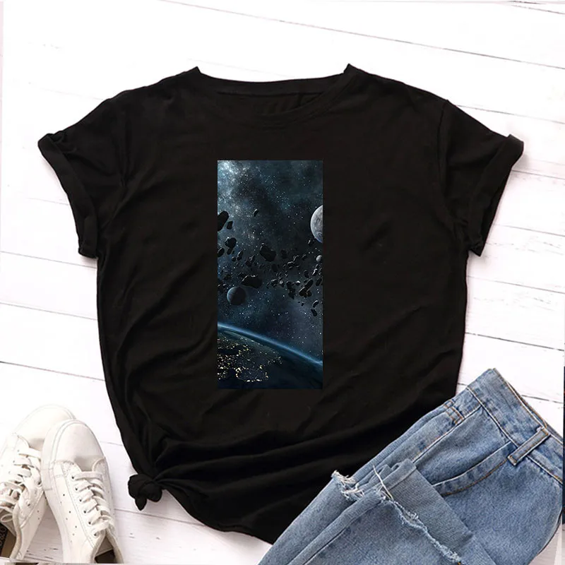 latest Woman tee shirts printed galaxy 1 piece MOQ high quality new design printed O neck t shirt
latest Woman tee shirts printed galaxy 1 piece MOQ high quality new design printed O neck t shirt