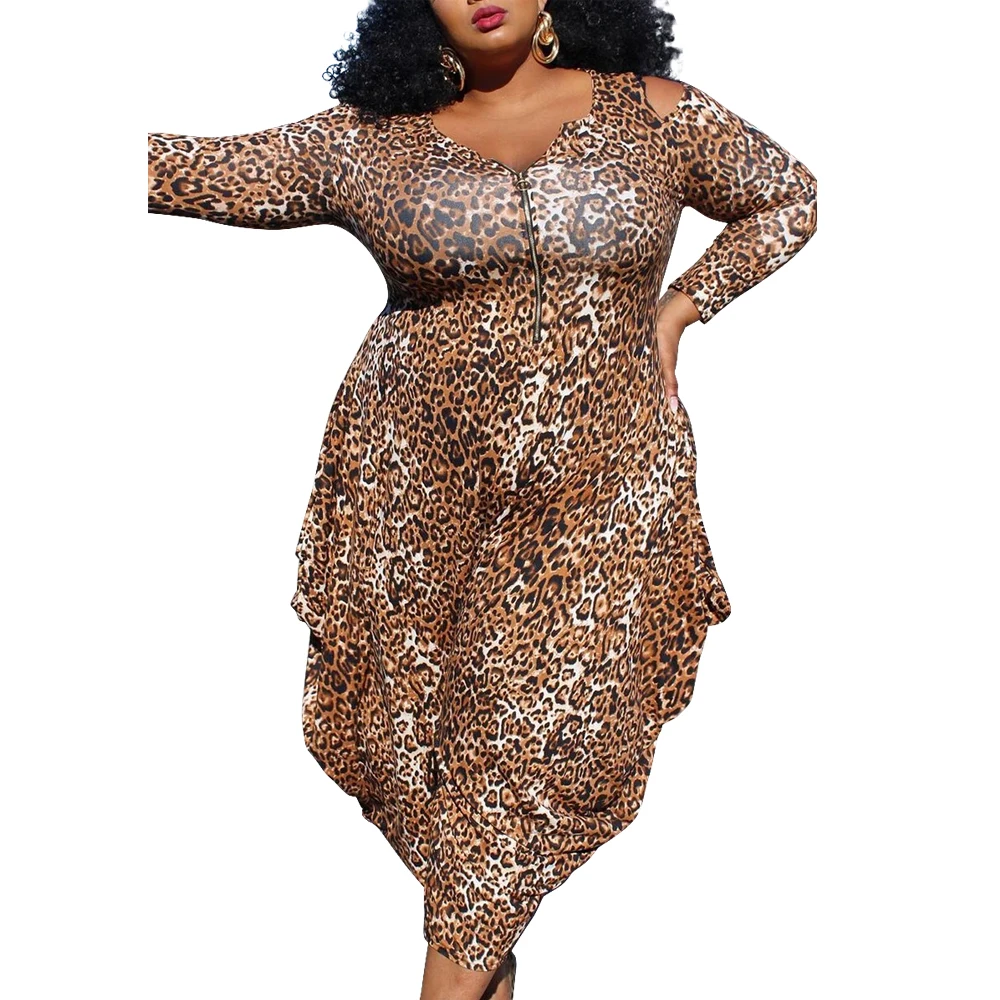 Fashion Casual All-match Strapless Zipper Popular Color Leopard Print Outfit Plus Size Women Jumpsuit, Customized color
Fashion Casual All-match Strapless Zipper Popular Color Leopard Print Outfit Plus Size Women Jumpsuit, Customized color