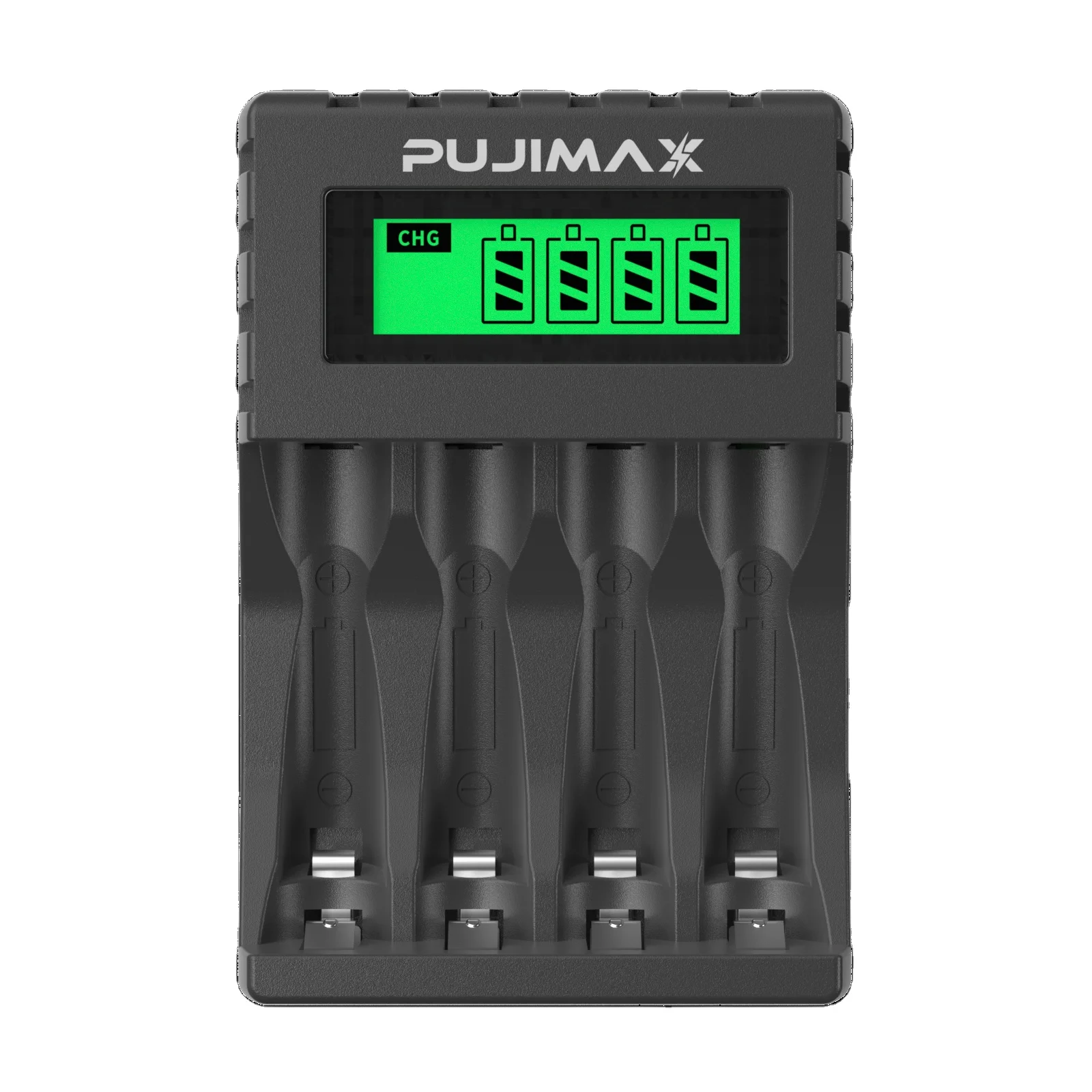 

PUJIMAX New Universal Chargers Battery Charge For Ni-MH Ni-Cd Battery 1.2v AA/AAA Rechargeable Batteries With LCD Display, Black white