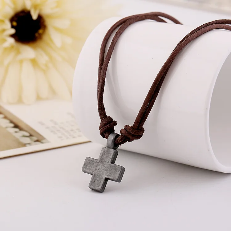 Statement Cross Pendant Punk Necklace Simple Braided Leather Necklaces Personalized Rope Chain Jewelry
Statement Cross Pendant Punk Necklace Simple Braided Leather Necklaces Personalized Rope Chain Jewelry