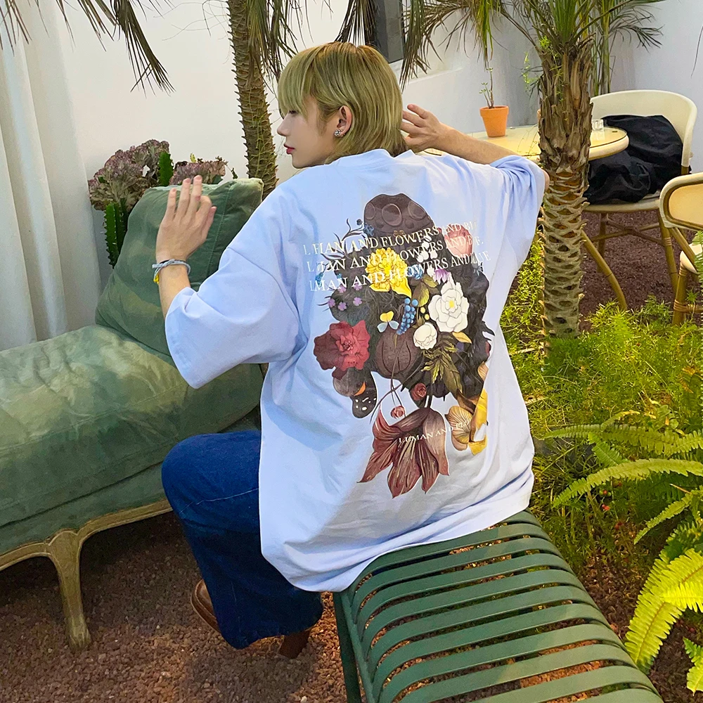 Unisex t-shirt men's fashion flower print casual Street hip hop ins oversized t shirt
Unisex t-shirt men's fashion flower print casual Street hip hop ins oversized t shirt