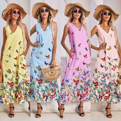 Vintage Butterfly Print Women Maxi Dress 2021 Summer Daily Sleeveless Boho Sundress V Neck Long Party Dresses Plus Size Vestidos
Vintage Butterfly Print Women Maxi Dress 2021 Summer Daily Sleeveless Boho Sundress V Neck Long Party Dresses Plus Size Vestidos