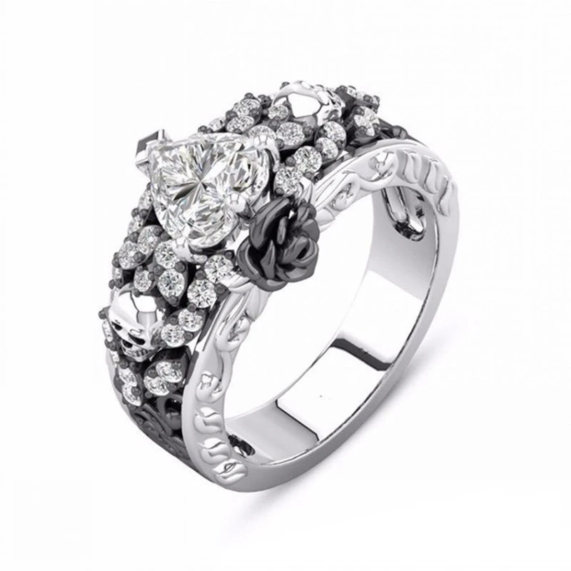 2021 New Heart-shaped Zircon Two-color Rose And Skull Fashion Jewelry Jewelry Ring Women
2021 New Heart-shaped Zircon Two-color Rose And Skull Fashion Jewelry Jewelry Ring Women