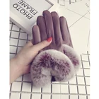 Leather, sheepskin, otter, rabbit hair, cute touch screen gloves, warm and plush for winter
