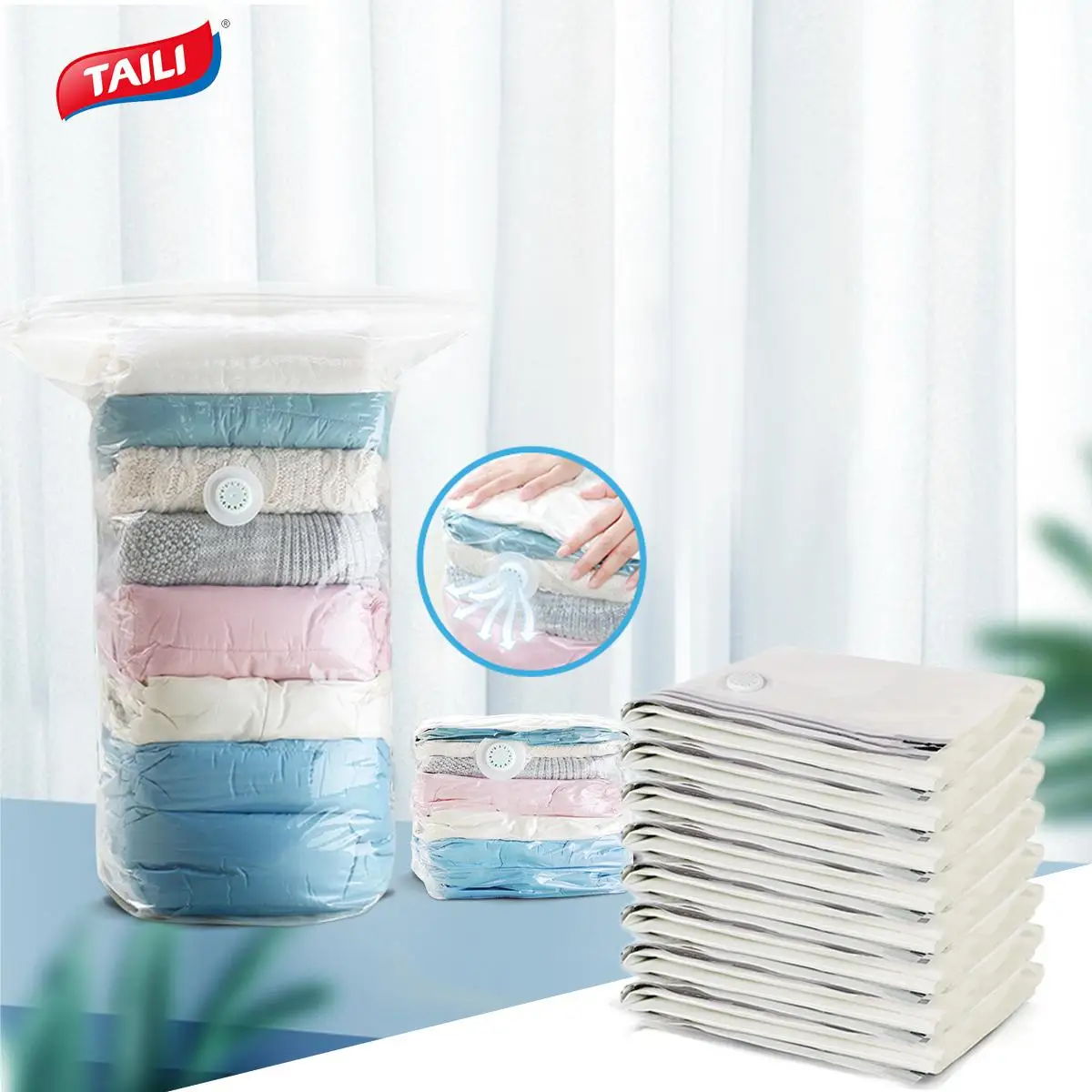 Transparent Waterproof Clothing Seal Cleaner Space Saver Vacuum Space Storage Bags For Paing Clothes With Pump Air Valve, Trasparent
Transparent Waterproof Clothing Seal Cleaner Space Saver Vacuum Space Storage Bags For Paing Clothes With Pump Air Valve, Trasparent