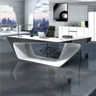 Modern Computer Reception White Furniture Luxury Table Office Desk ,corians stone Boss Use Computer Writing Table