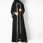 Abaya design 2019 simple pain lack luxury dubai kimono abaya for muslim women black open luxury abaya