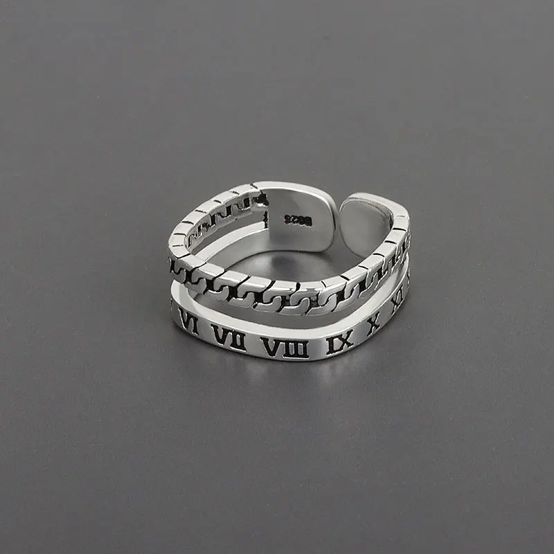Personality Double Layer Silver Vintage Roman Digital Adjustable Rings For Women Men
Personality Double Layer Silver Vintage Roman Digital Adjustable Rings For Women Men