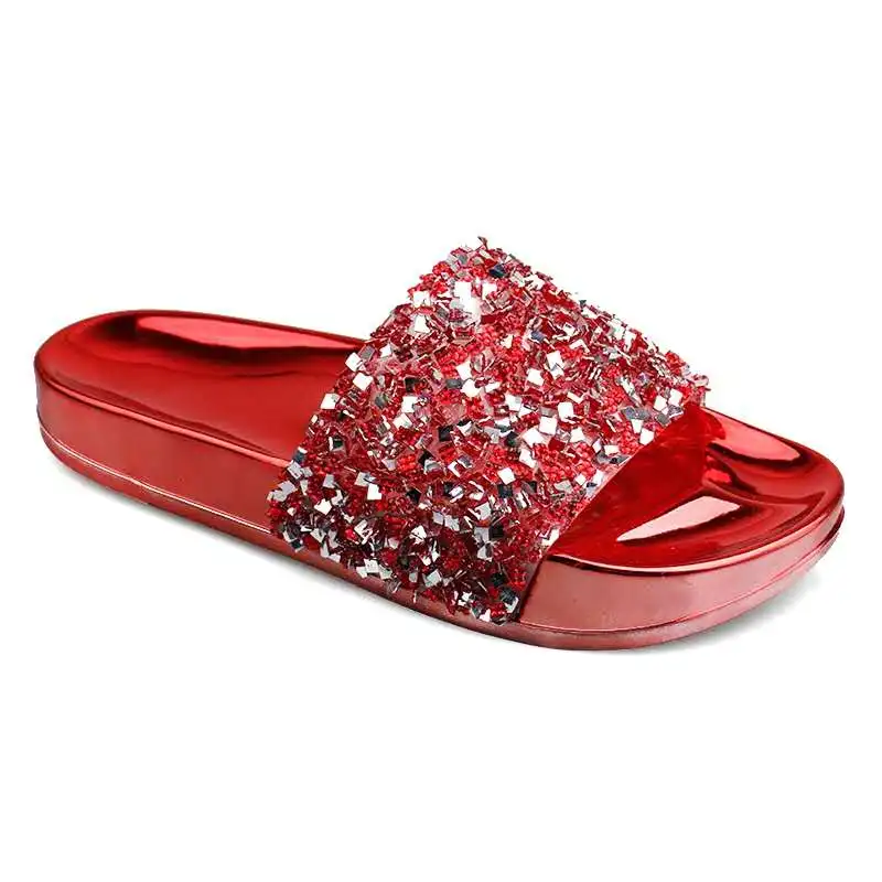 Chancletas ladies crystal PVC jelly slide sandals women slippers
Chancletas ladies crystal PVC jelly slide sandals women slippers