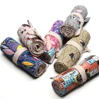 Fashion Canvas Pencil Roll Wrap Pen Bag Pencil Roll Up Holder Pencil Case Colored Printing