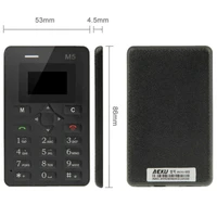 

Original cheap price AEKU M5 GSM Mobile Card Phone 4.5mm Ultra Thin Ultra-low Radiation Micro SIM 2G Network mobile phones