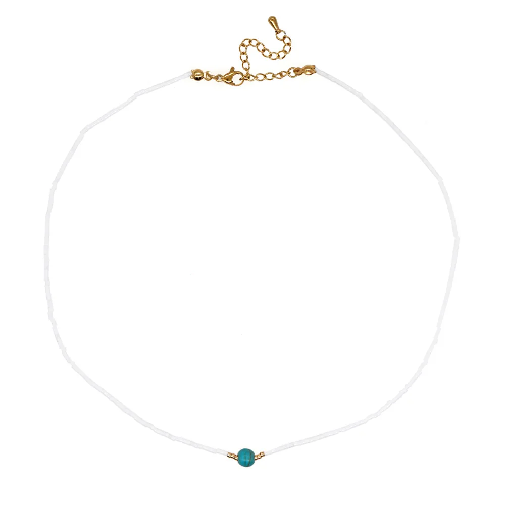 Bohemian Design Handwoven Small Rice Bead Necklace Turquoise Necklace crystal colorful string beaded fashion jewelry
Bohemian Design Handwoven Small Rice Bead Necklace Turquoise Necklace crystal colorful string beaded fashion jewelry