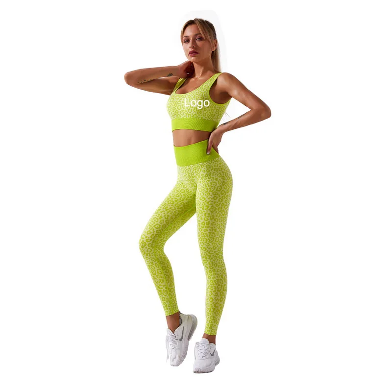 2021 New Seamless Leopard Print Sports Bra Fitness High Waist Trousers Two Piece Yoga Set, As picture
2021 New Seamless Leopard Print Sports Bra Fitness High Waist Trousers Two Piece Yoga Set, As picture