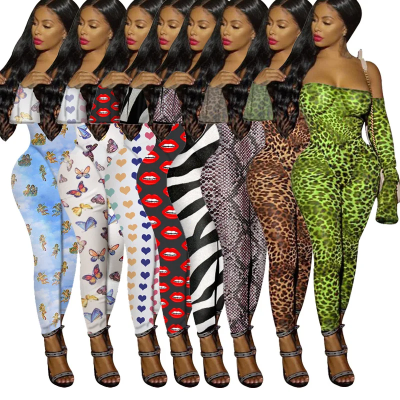 wholesale off shoulder sexy Jumpsuit female casual printing leopard plus size nightclub outfit
wholesale off shoulder sexy Jumpsuit female casual printing leopard plus size nightclub outfit