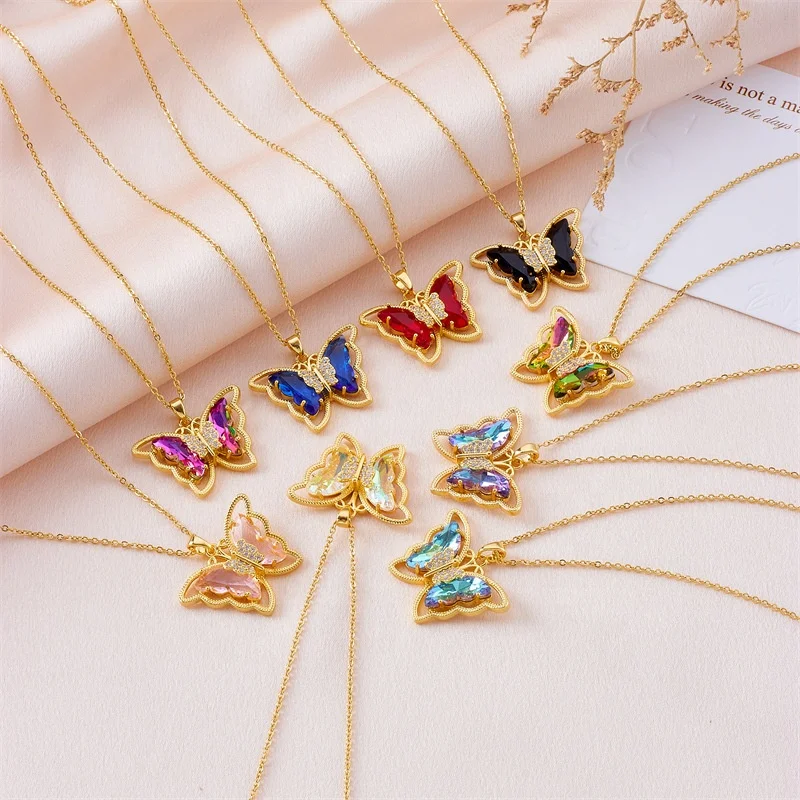 Wholesale New Personality Fashion Stainless Steel Colorful Gradient Crystal Double Butterfly Pendant Necklace
Wholesale New Personality Fashion Stainless Steel Colorful Gradient Crystal Double Butterfly Pendant Necklace