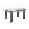 Modern Design Dining Room Furniture MDF Wooden Legs Toughening Glass Top Two Tier Dining Table