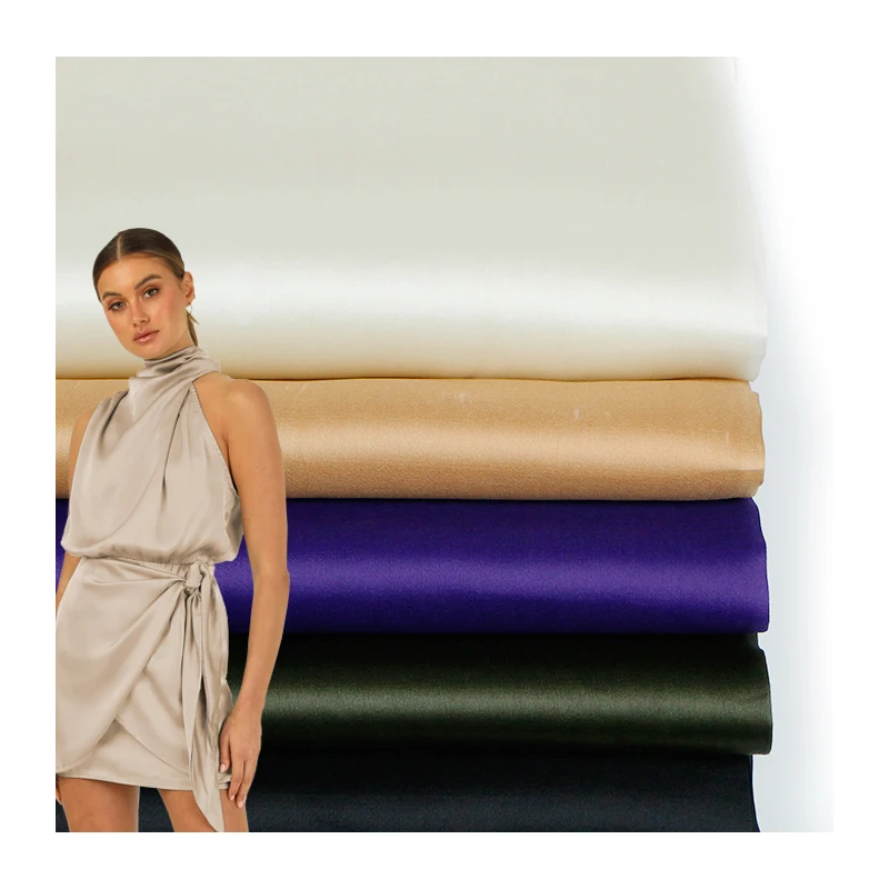 

Ready in stock satin charmeuse 16/19/22/25MM 100% pure Mulberry Silk Fabric for garments