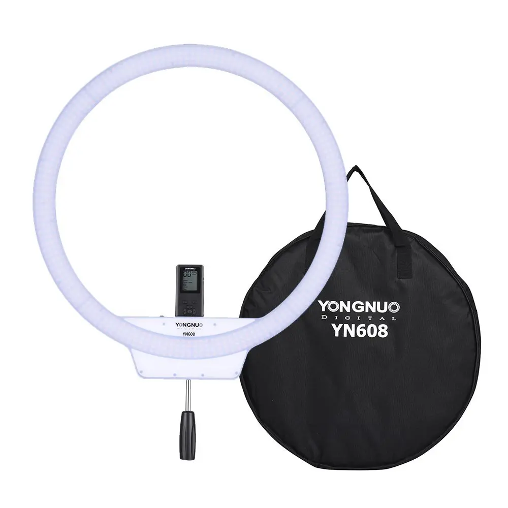 Yongnuo YN608 Selfie Ring Light 3200K~5500K Bi-Color Wireless Remote LED Video Light with Handle Grip
Yongnuo YN608 Selfie Ring Light 3200K~5500K Bi-Color Wireless Remote LED Video Light with Handle Grip