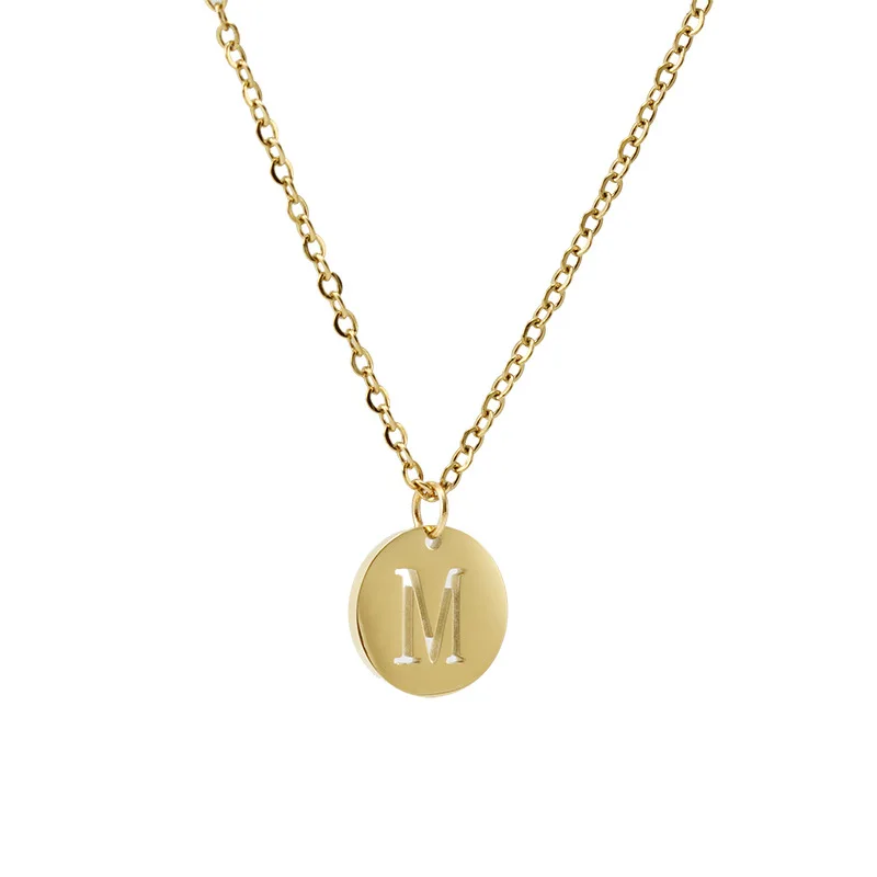 Fashion 18K Gold Plated A To Z Stainless Steel 26 Letters Initial V Geometry Round Shape Hollow Coin Pendants Necklace For Women
Fashion 18K Gold Plated A To Z Stainless Steel 26 Letters Initial V Geometry Round Shape Hollow Coin Pendants Necklace For Women